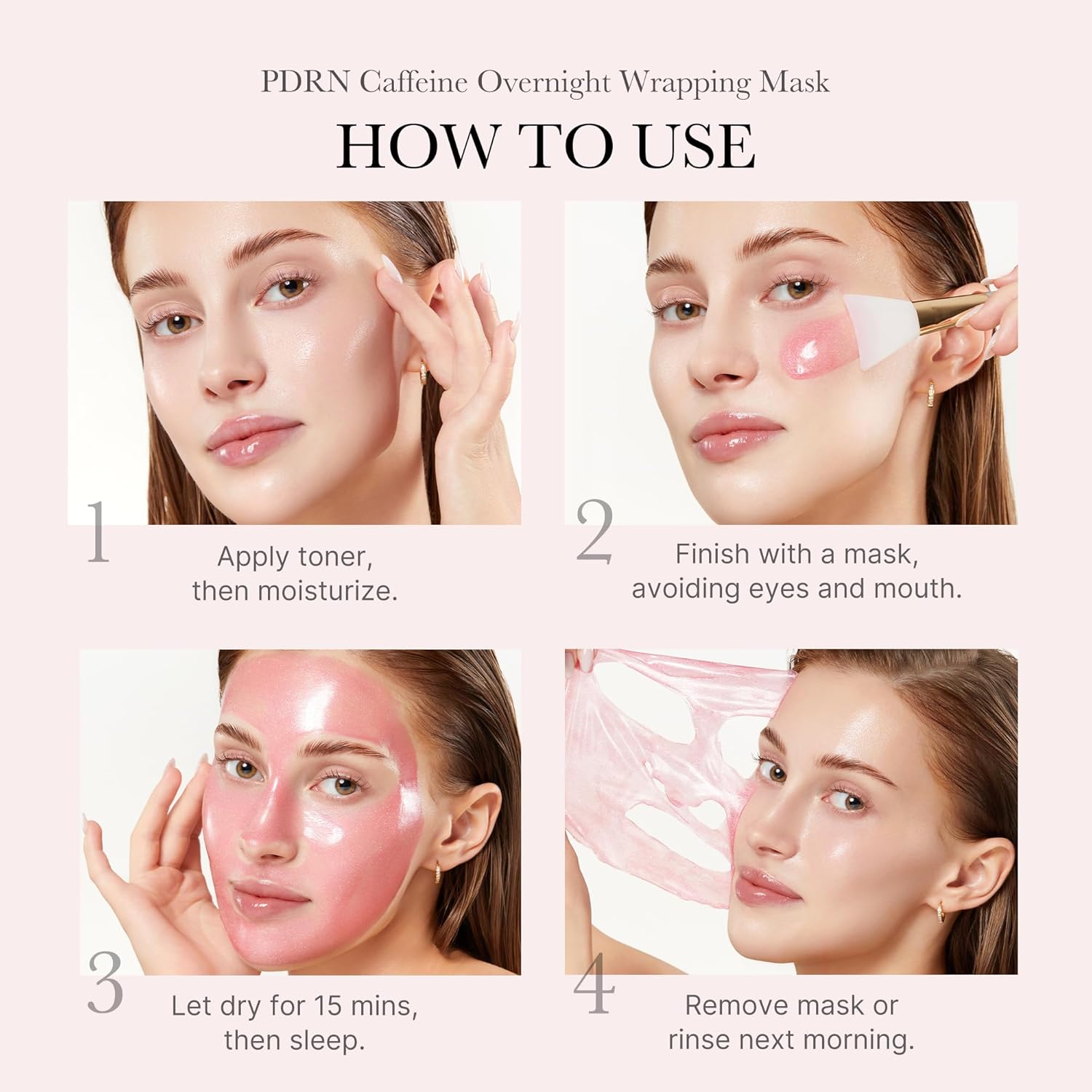 PDRN Pink Caffeine Night Wrapping Mask - Зображення 5
